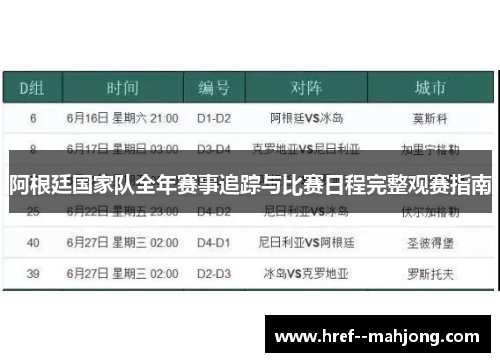 阿根廷国家队全年赛事追踪与比赛日程完整观赛指南